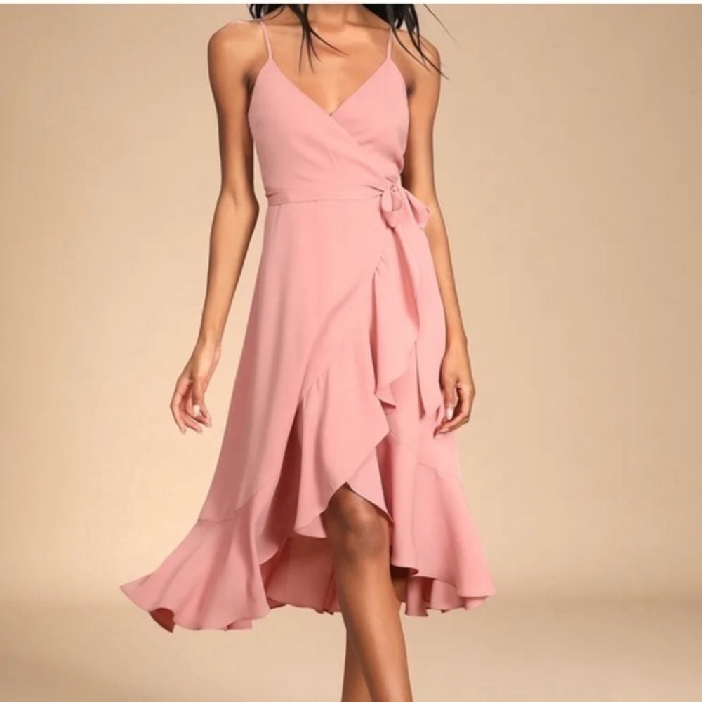 Lulu's Pink Midi Dress